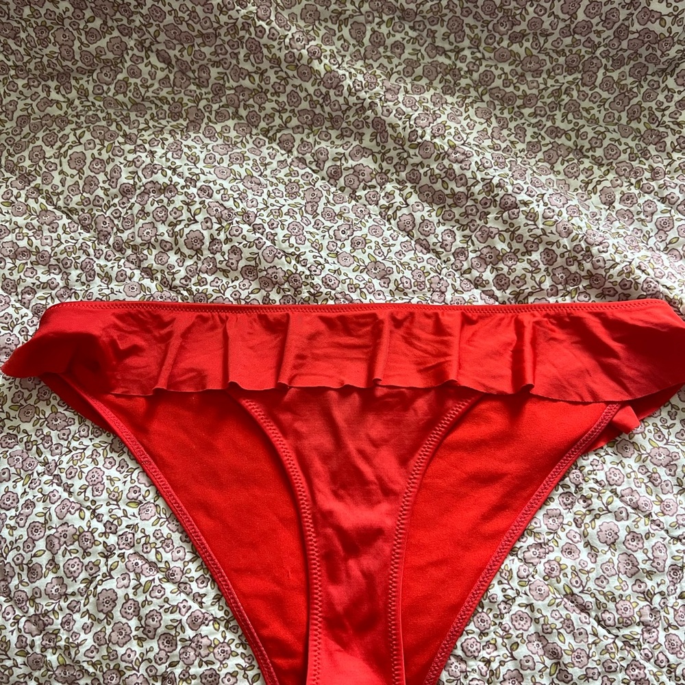 Red Ruffled Bikini Bottom H&M cheeky